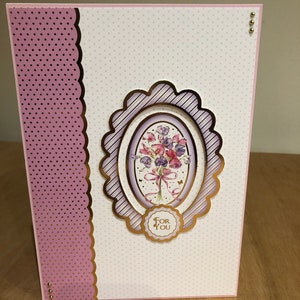 Floral Sweetpea Blume handgemachte Geburtstagskarte