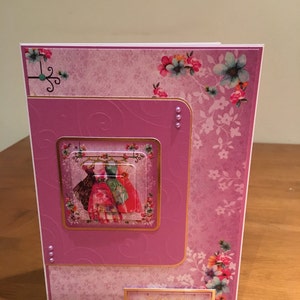 Ladies or Girls Pretty Kleider Decoupage Geburtstagskarte Mit einem Hauch von Gold Foiling