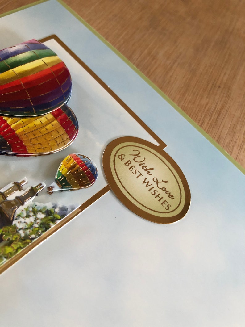 3D Decoupage Hot Air Balloon Themed Birthday Card Etsy