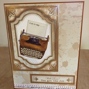 Type Writer Thème Nouvelle carte de voeux d’emploi