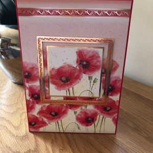 Mens ou dames toute occasion fleur de pavot carte de voeux