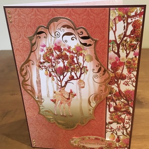 Amis enchanté Fantasy cerf mythique n’importe quelle carte de voeux d’occasion avec Foiling or