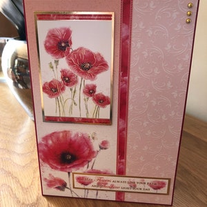Mens ou dames toute occasion fleur de pavot carte de voeux