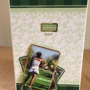 3D Decoupage Dames Tennis Thema Handgemaakte Verjaardagskaart