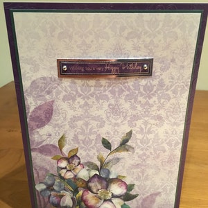 Lila Blumen Geburtstagskarte