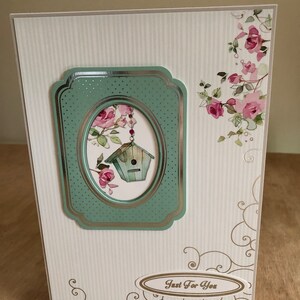 Silver Foiled Floral Rose and Bird Box Thème Toute carte de voeux d’Occassion
