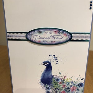 Vereitelte blaue Pfau Themen Freund handgemachte Geburtstagskarte