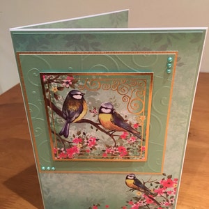 Damen oder Mädchen Floral und Vögel thematisiert Any Occasion Greetings Card mit Gold Foiling