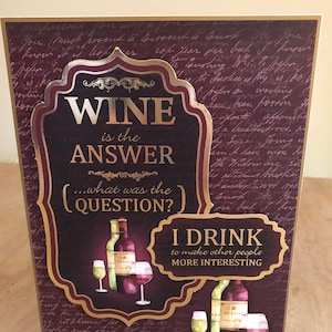 Cartão de felicitações de aniversário para amantes de vinho/qualquer ocasião