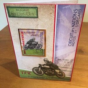vintage Moto 'Félicitations' Toute carte occasion