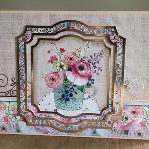Vase floral shabby chic sur le thème de toute occasion Carte de vœux