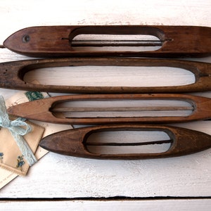 Antique Open Frame Weaving Shuttle – Handcarved Wooden Loom Tool – Rustic Textile Story – Folk Decor – Vintage Craft Relic