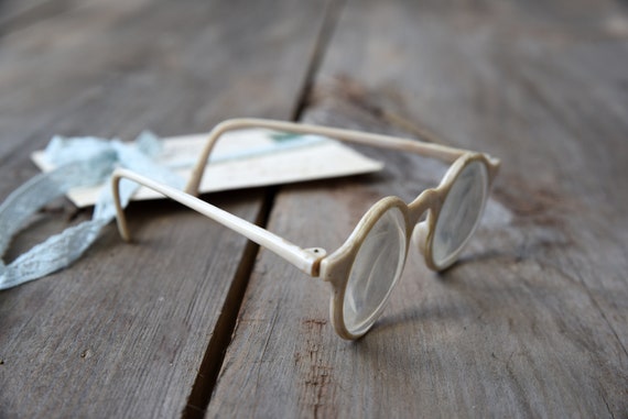 Antique round eyeglasses, White round eyeglasses,… - image 5