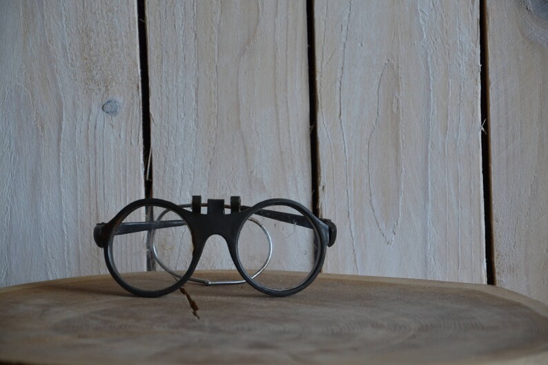 Vintage lenses Headbanded eye glasses Safety goggles protective glasses Steampunk spectacles Old safety glasses Motoring goggles