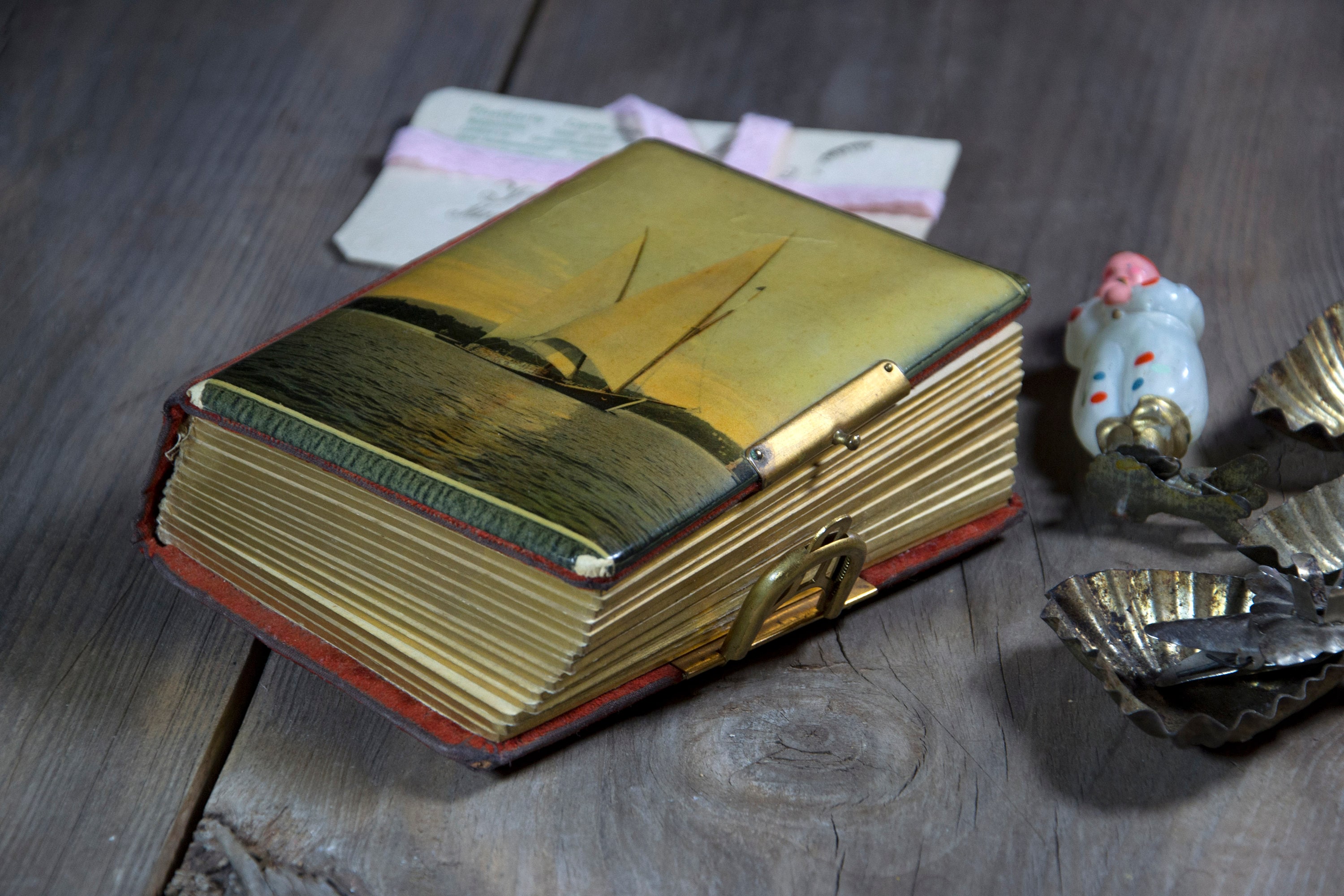 Vintage photo album Tiny postcard album Scrapbooking Etsy