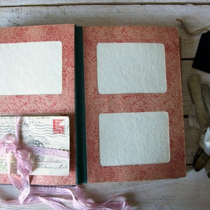 Vintage Postcard Album – Rustic Memory Book for 78 Photos – Romantic Scrapbook – Cardboard Photo Album – Antique Sketchbook