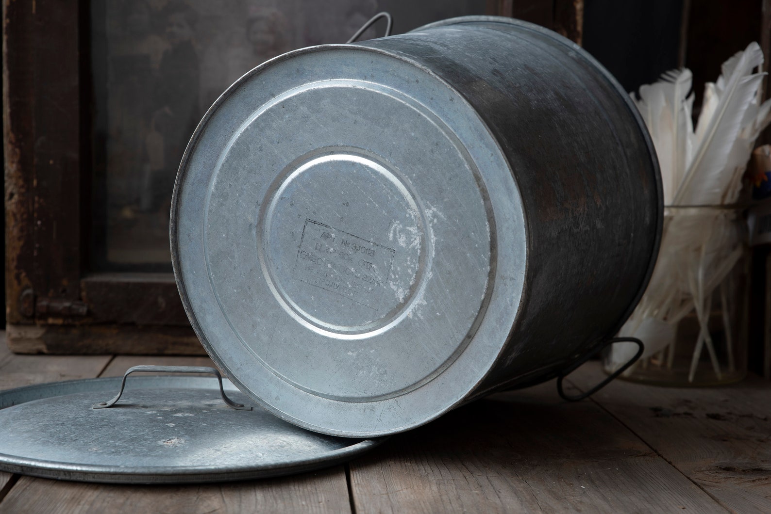 Vintage Bucket Galvanized Bucket Zinc Tub Galvanized Etsy