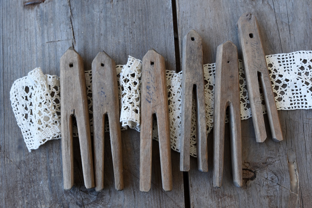 Rustic Decorative Clothes Pins Shabby Worn Look Wooden Etsy