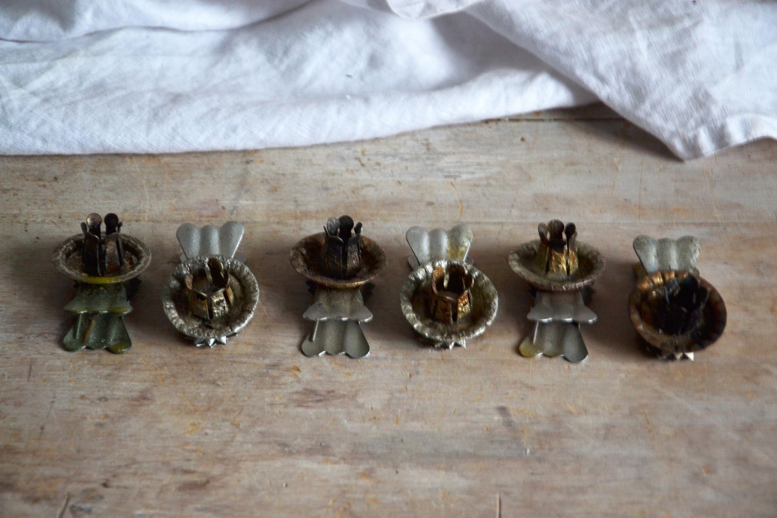 Vintage Candle Holders Christmas Tree Candle Holders Set Tin Etsy