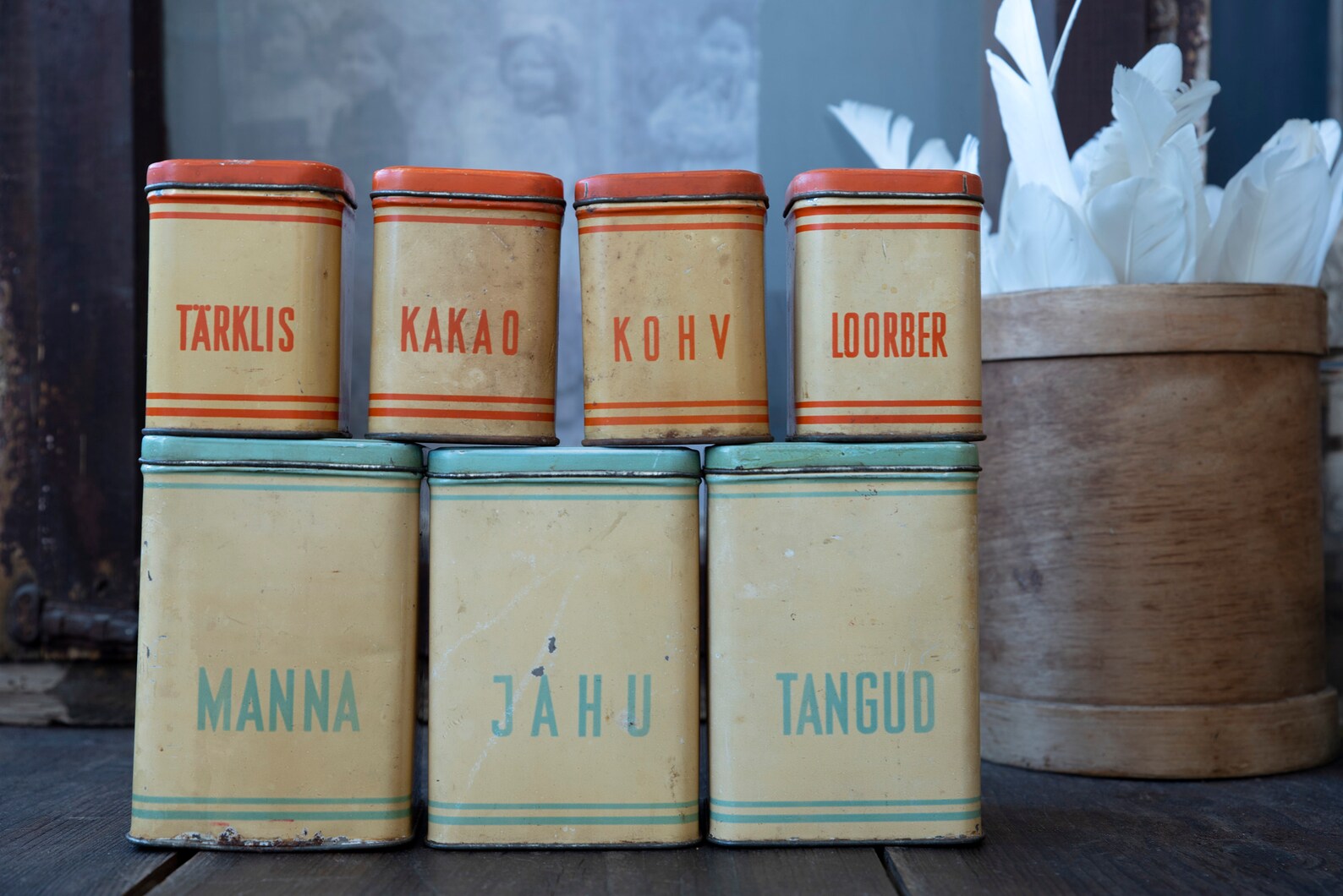 Vintage Kitchen Containers With Labels Vintage Food Etsy