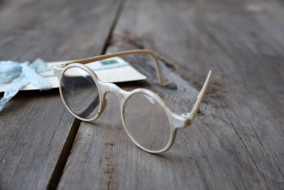 Antique round eyeglasses, White round eyeglasses,… - image 7