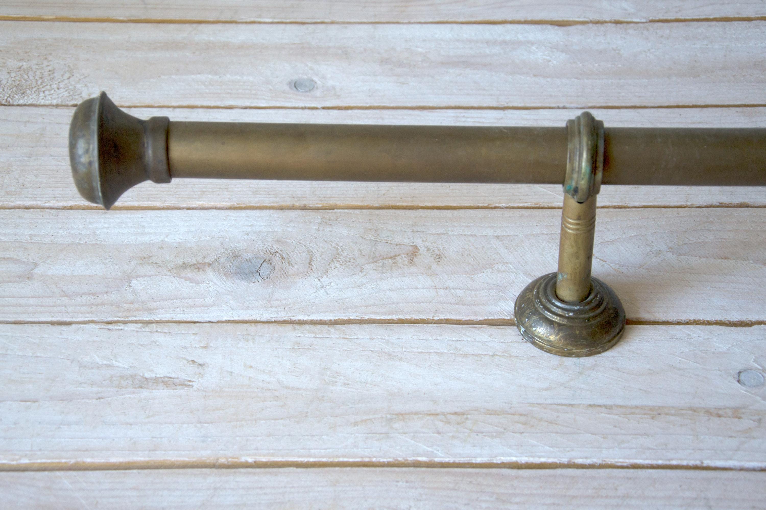 Antique Curtain Rod with Finials – Vintage Window Hardware – Adjustable or Fixed – French Country Farmhouse Decor - Drapery hardware