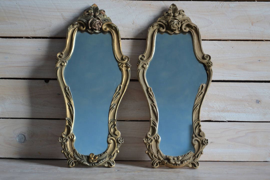 Vintage Mirror Set Ornate Framed Mirror Shabby Wall Decor Etsy