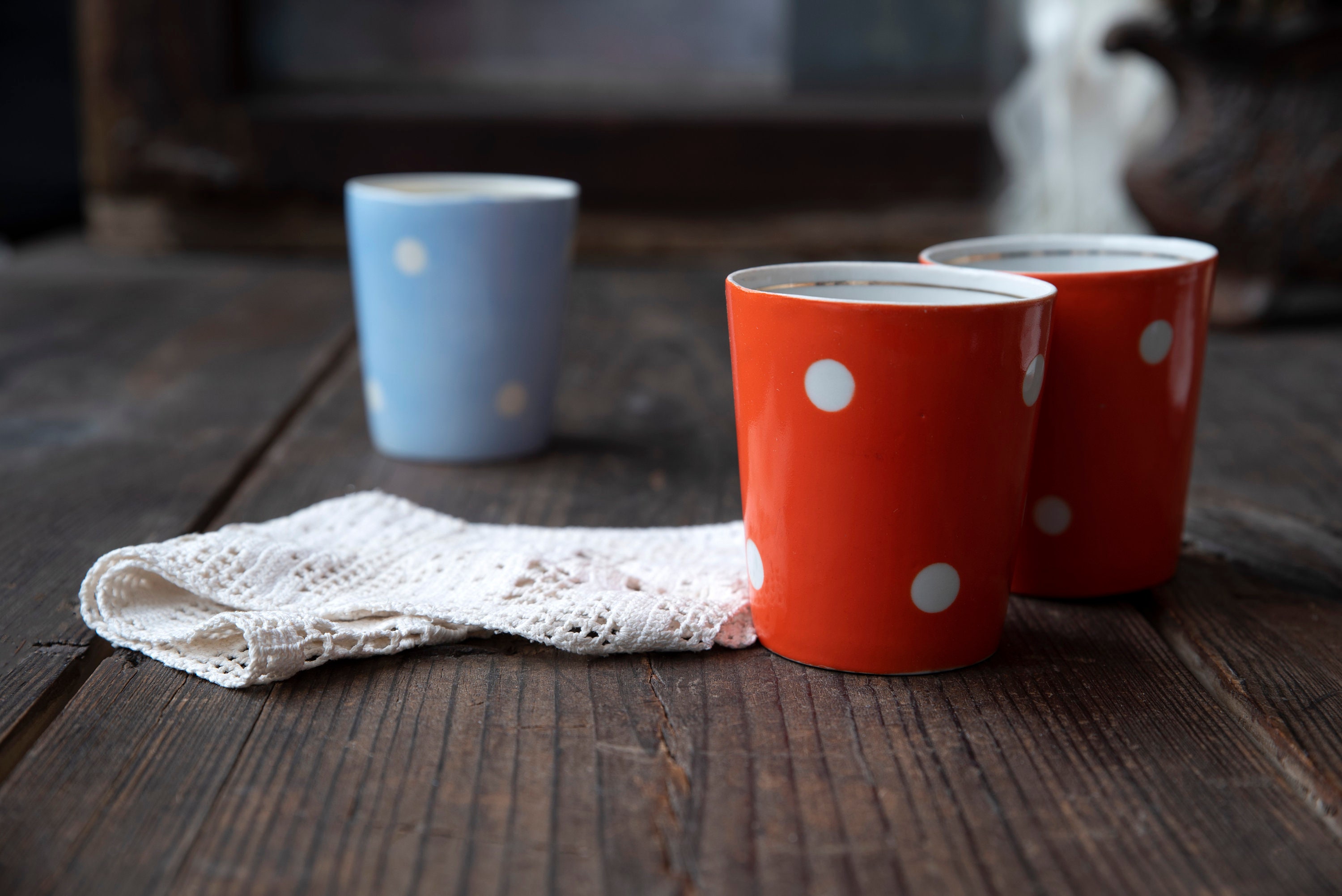 Ceramic Red Vase With White Polka Dots - Etsy
