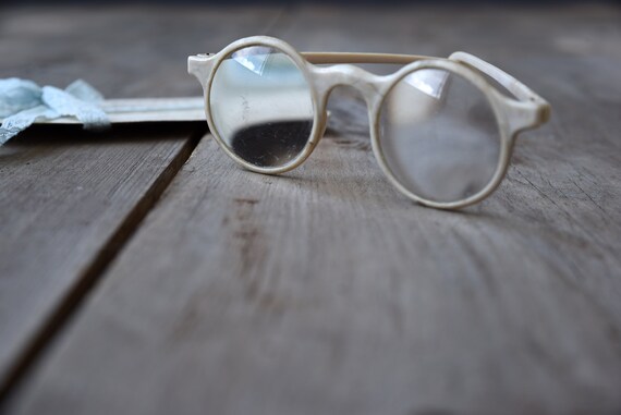 Antique round eyeglasses, White round eyeglasses,… - image 9