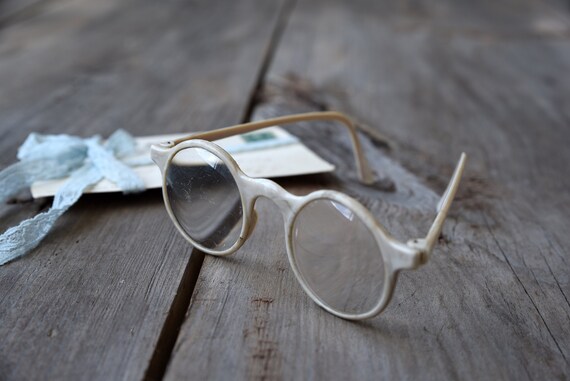 Antique round eyeglasses, White round eyeglasses,… - image 10