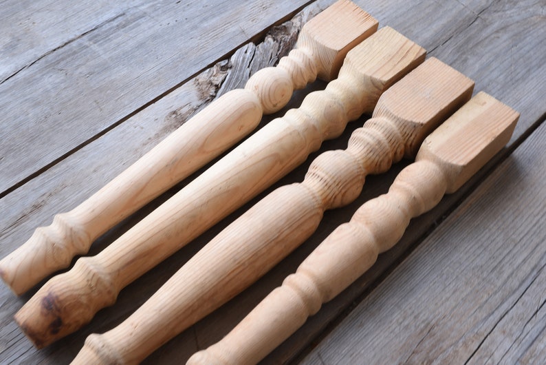 Chunky wooden balusters Vintage spindles Architectural Etsy