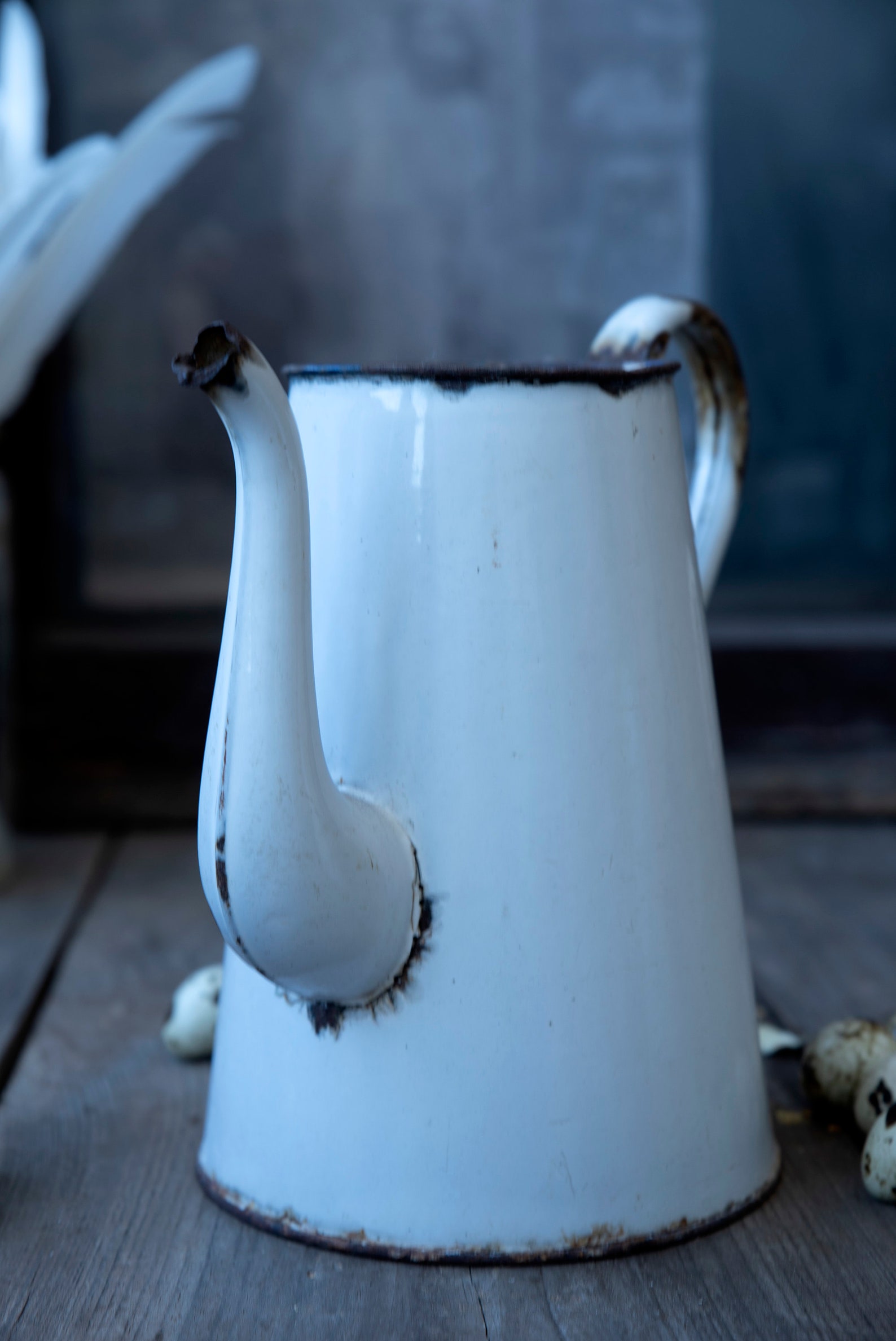 Vintage Enamel Kettle Big Enamel Teapot Large Enamel Kettle Etsy