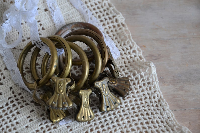 Vintage Drapery Clips Rings Set Curtain Clips Or Pegs Etsy