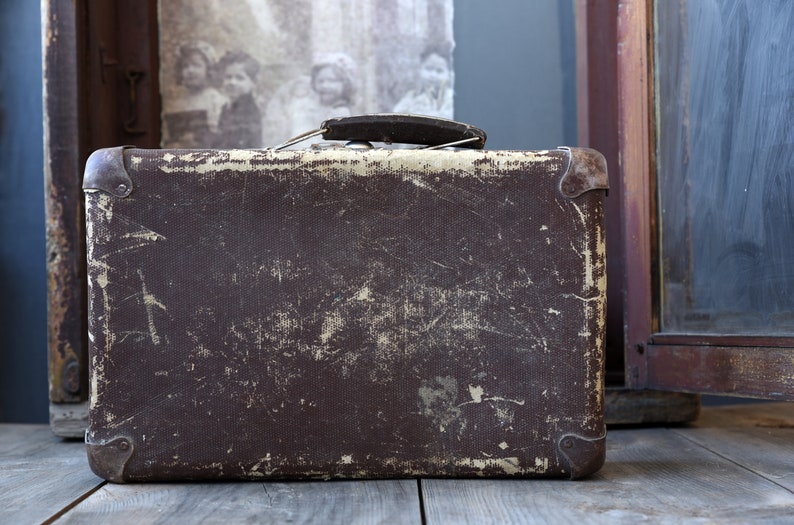 Vintage Suitcase Large Suitcase Cardboard Suitcase Etsy