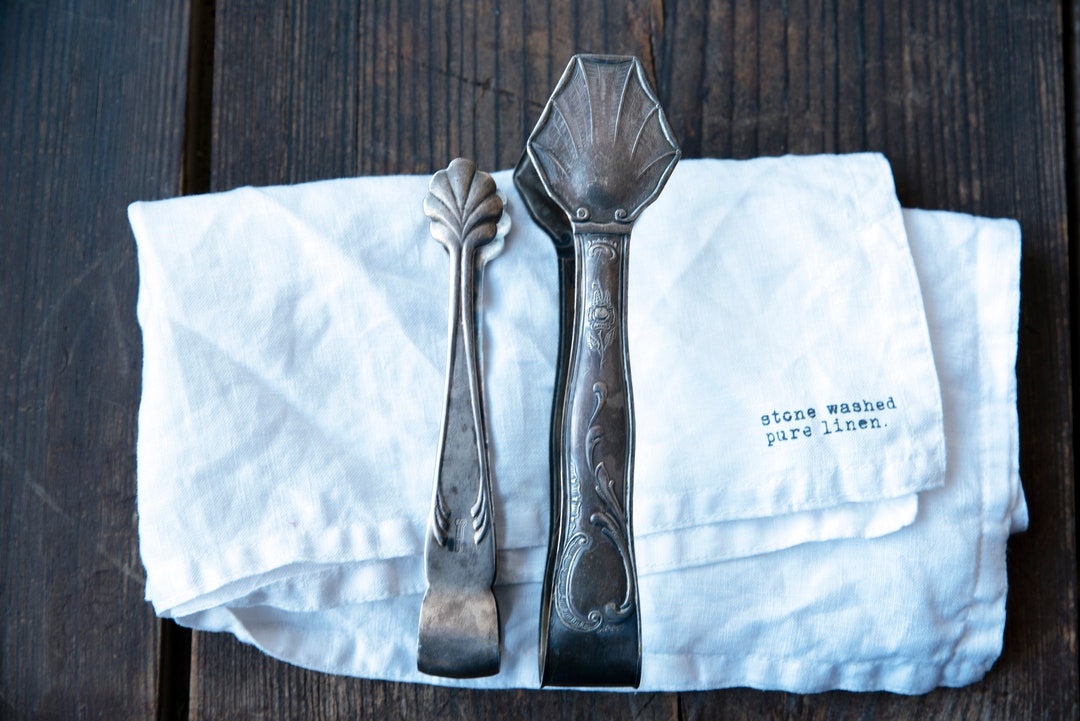 Vintage Serving Tongs, Salad Tongs, Pastry Tongs, Tongs With Pattern