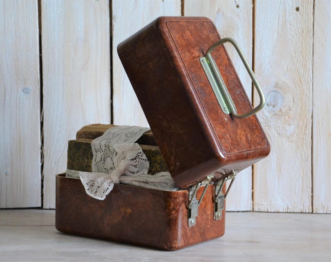 Bakelite Box, Brown Marbled Bakelite Chest, Old Memory Box, Storage Box ...