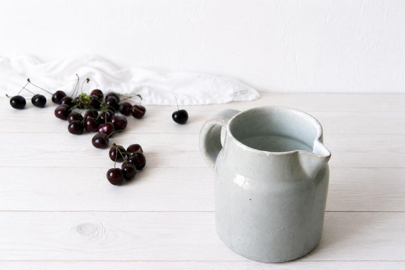 Rustic vintage jug vase for cottage interiors or pottery collections