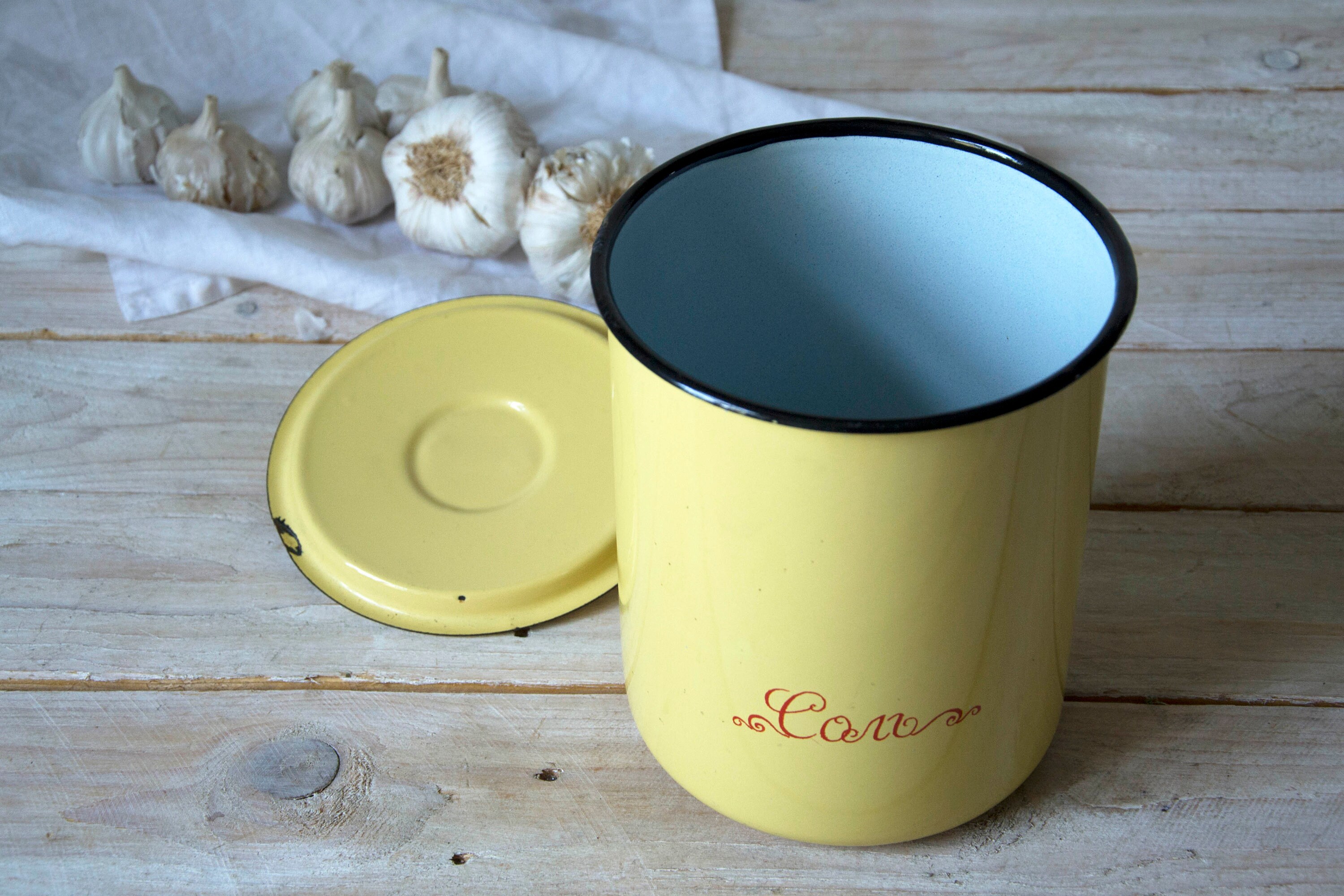 Contenedor de sal de esmalte cesta rústica grande bodega de | Etsy