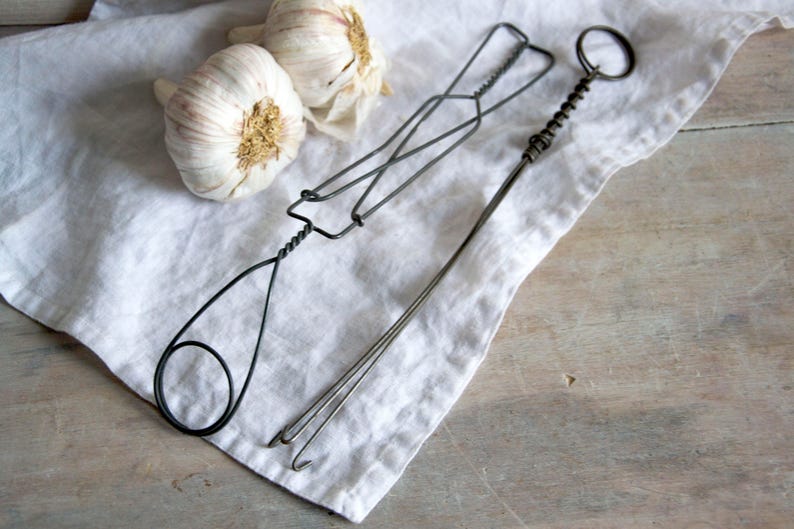 Wire tongs Grill accessory Wire barbecue gadget Cooking gadget Vintage barbecue grill utensil Wire cooking utensil