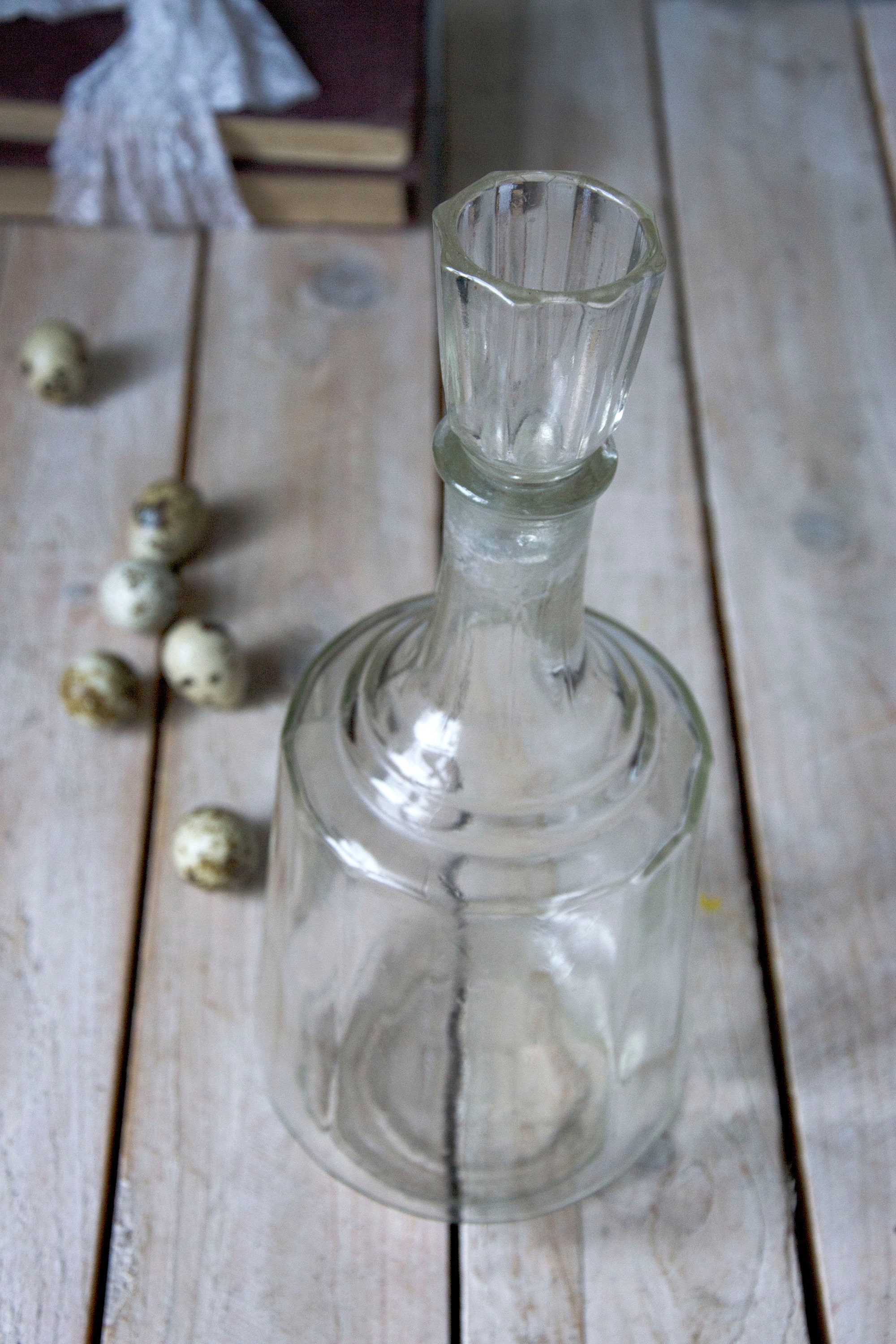 Vintage glazen karaf Karaf met stop Grote karaf Etsy