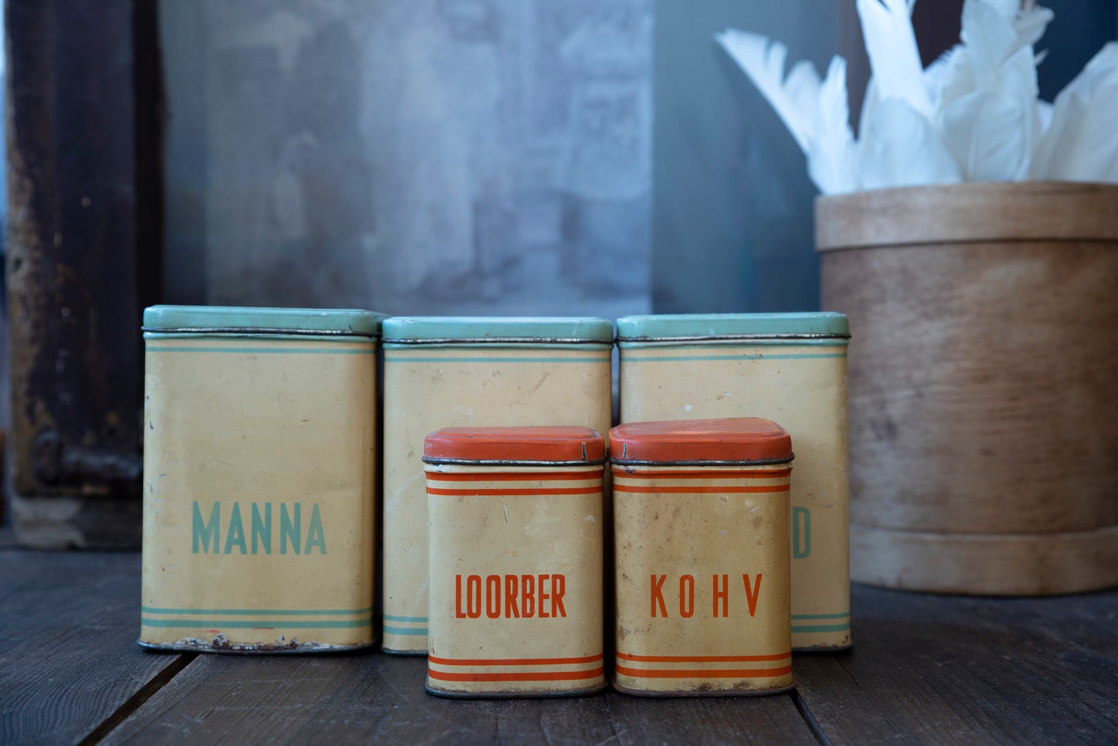 Vintage Kitchen Containers With Labels Vintage Food Etsy