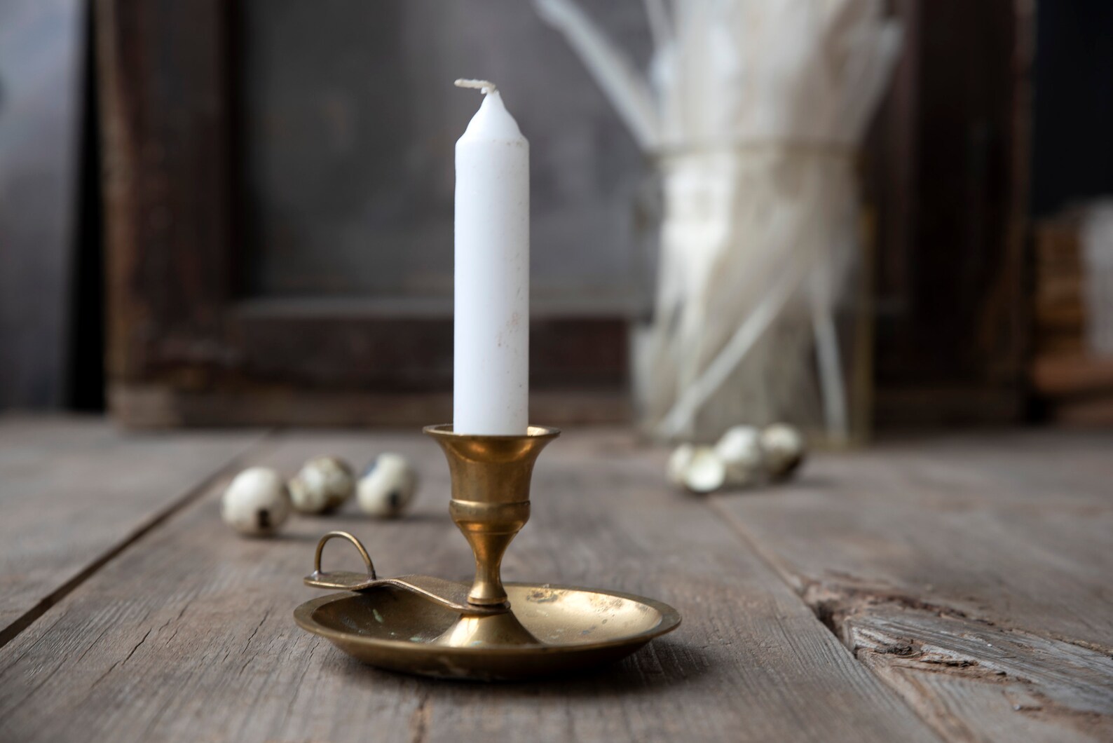 Vintage Brass Candle Holder Metal Candlestick Holder Finger Etsy