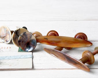 Vintage Cabinet Knob - Vintage Drawer Pull - Marbled Plastic Door Knob - Mid Century Furniture Hardware - Cupboard Handle - Drawer Knob
