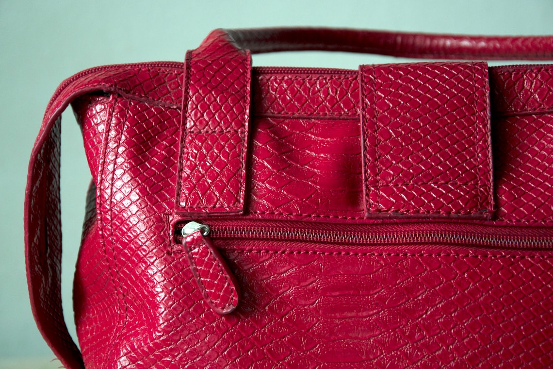 Vintage red handbag ALDO handbag Rectangular faux leather Etsy