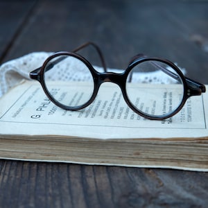 Antique eyeglasses, Antique round brown eyeglasses, Round eyeglasses, John Lennon glasses, Antique unisex glasses