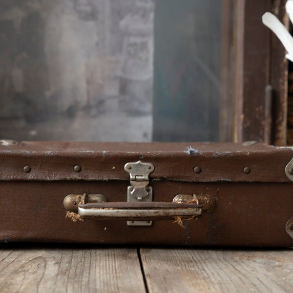 Vintage suitcase, Large suitcase, Cardboard suitcase, Briefcase, Old cardboard suitcase, Storage box, Luggage suitcase, Bedside table