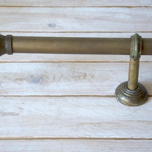 Antique Copper Curtain Rod with Finials – Vintage Window Hardware – Rustic Farmhouse Decor – French Country Style – Adjustable Curtain Pole