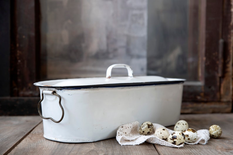 Vintage Enamel Pot Large Oval Enamel Pan for Jams and Etsy