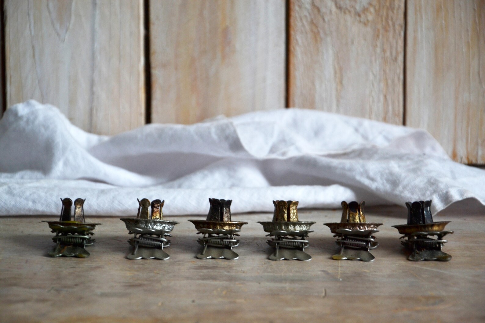 Vintage Candle Holders Christmas Tree Candle Holders Set Tin Etsy