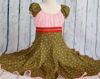 Party Dress Summer Dress Rotating Dress Back to School Elodie pink khaki Flowers 122/128